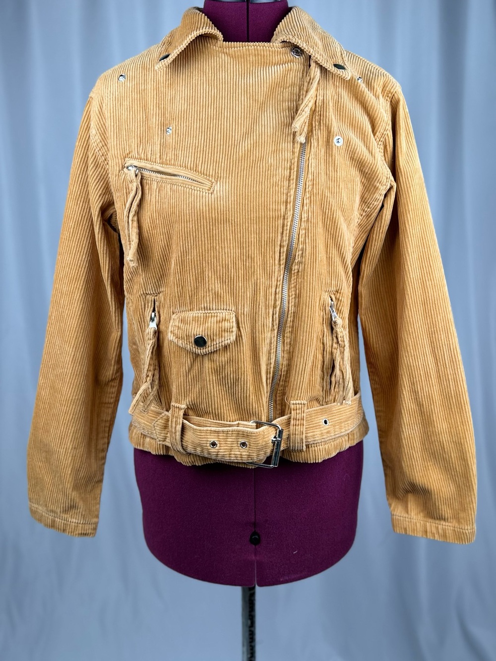 Forever 21 Mustard Corduroy Moto Jacket